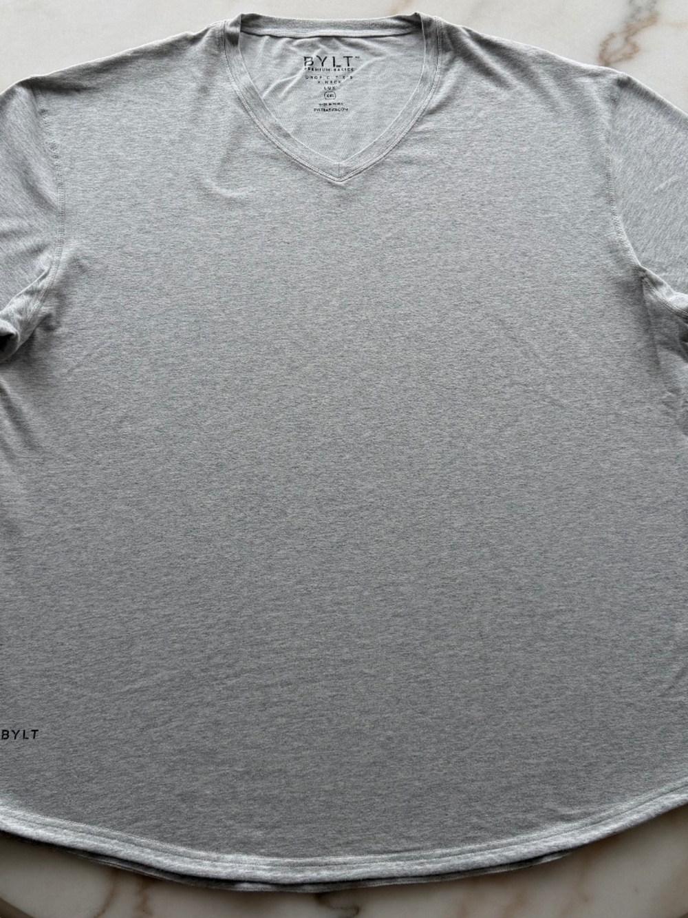BYLT / XXL / LUX / 70% Cotton, 25% Polyester, 5% Spandex / Light Gray V-Neck